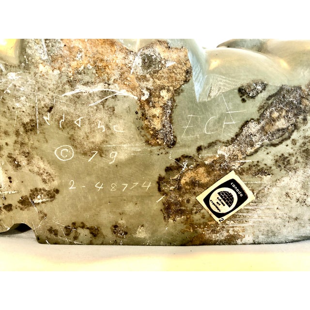 Inuit Stone Carving Merging Man and Walrus For Sale - Image 12 of 14