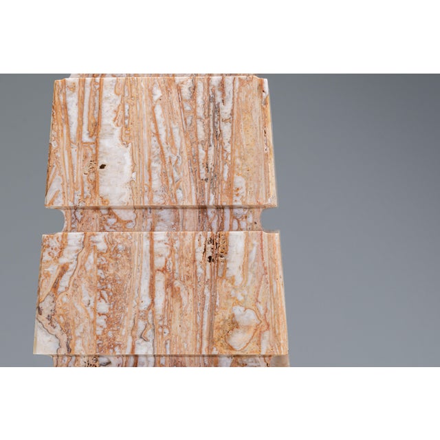 Geometric Pyramid Table Lamp in Travertine-Onyx, 1970s For Sale - Image 14 of 15