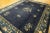 Chinese 1920s Blue Navy Vase Floral Antique Chinese Peking Carpet 9'3" X 11'9" Knotted Wool Rug For Sale - Image 3 of 15