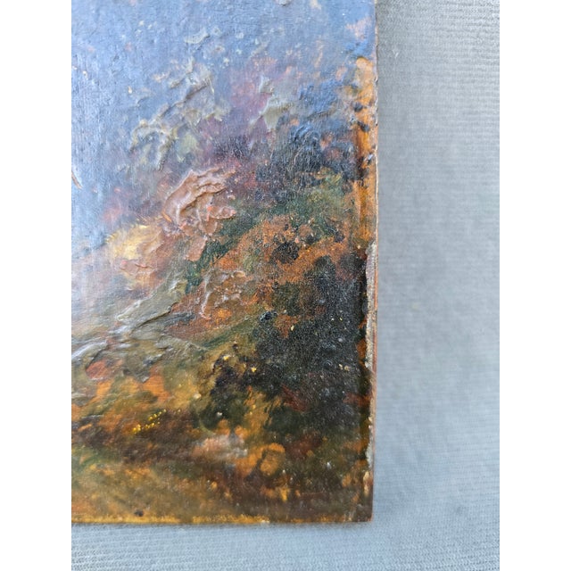 Late 19th Century Rural Landscape Painting on Wood For Sale - Image 4 of 7