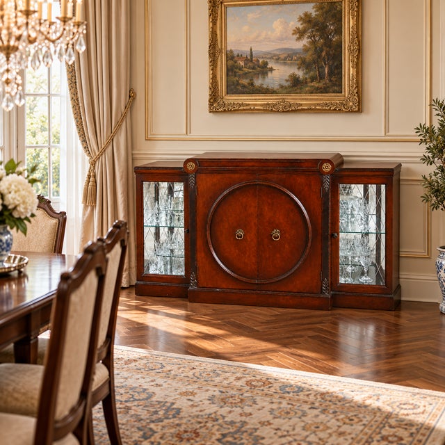 Vintage Mahogany Cocktail Bar Cabinet With Mirrored Displays and Glassware Javit For Sale - Image 13 of 13