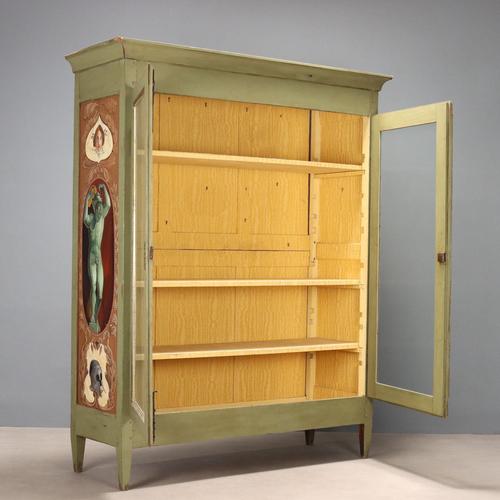 Directoire Wardrobe in Lacquered and Painted Walnut For Sale - Image 3 of 15