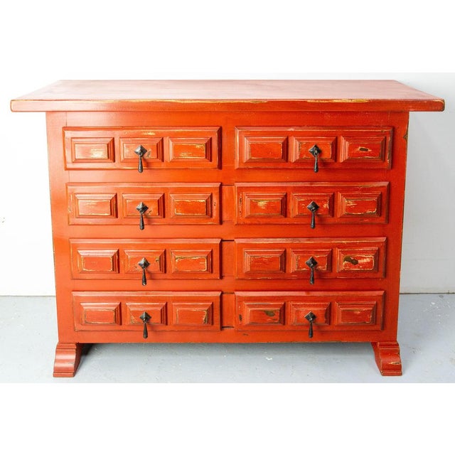 Mid-Century French Chest of Drawers in Red, 1960s For Sale - Image 3 of 16
