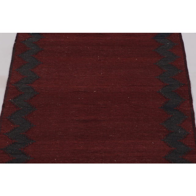 Rug & Kilim Vintage Persian Kilim Runner, Brick Red With Sawtooth Border - Rug & Kilim For Sale - Image 4 of 9