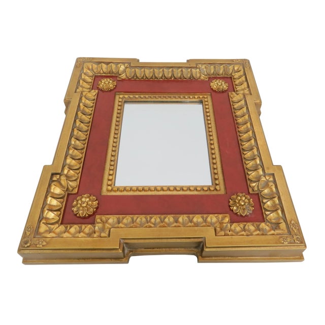 Burgundy 1980s English Regency Style Accent Mirror by Decorative Arts Inc. For Sale - Image 8 of 13