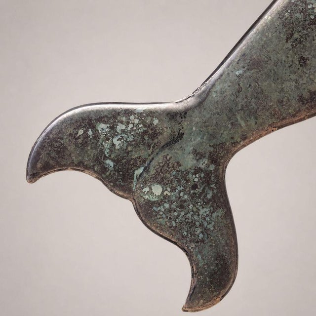 Antique Italian Copper Weathervane with Three-Dimensional Dolphin, 1900s For Sale - Image 5 of 9