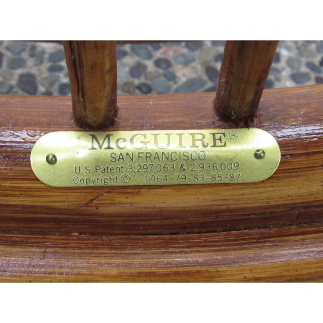 Pair of Vintage McGuire Rattan Barrel-Back Armchairs For Sale - Image 17 of 17