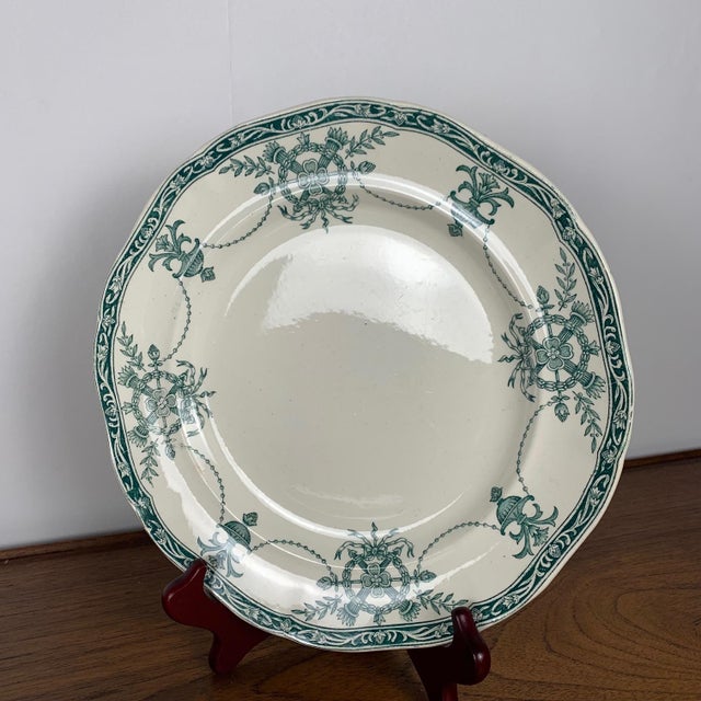 Compiègne Flat and Deep Plates from Longwy Factory, 1890s, Set of 6 For Sale - Image 3 of 18