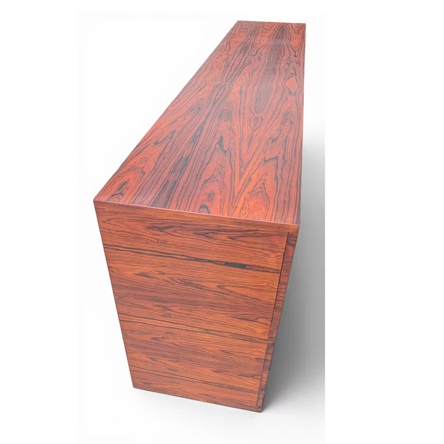Burnt Umber 1950s Large H.W. Klein by Bramin Sideboard / Credenza W Tambour Doors, Attributed For Sale - Image 8 of 8