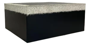 Currey & Company Modern Hair on Hide Black Small Leather Box