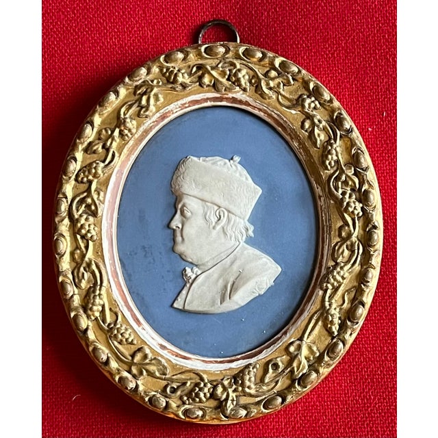 Blue Antique 18th Century Wedgwood Portrait Medallion Plaque - Bust of Benjamin Franklin Circa 1780 For Sale - Image 8 of 15