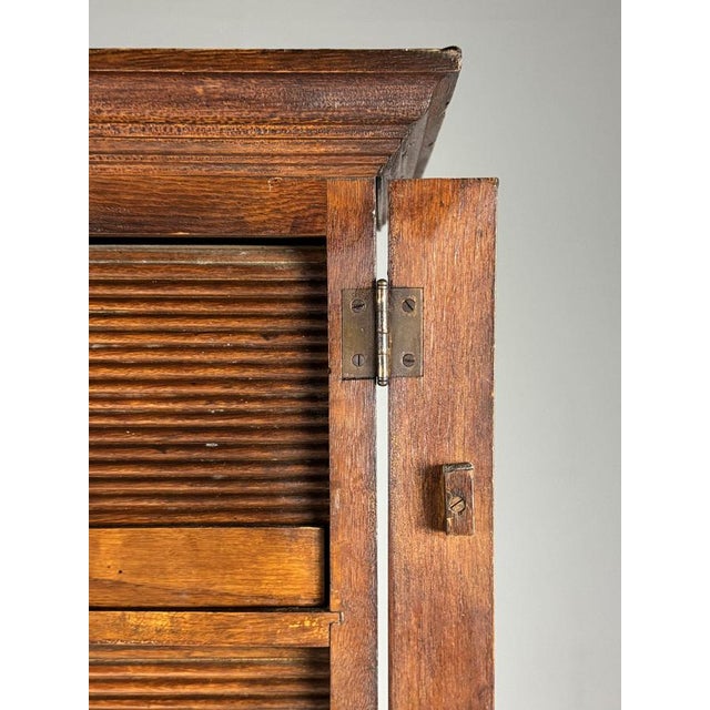 Antique Filing Cabinet with Roller Shutter For Sale - Image 10 of 18
