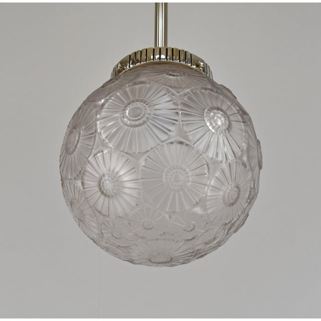 Metal French Art Deco Pendant Light by Simonet Freres & Dieupart - 1920s France - A Pair For Sale - Image 7 of 13