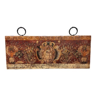 Peninsula Home Collection for Horchow Hand-Painted Horizontal Medallion Wall Panel For Sale