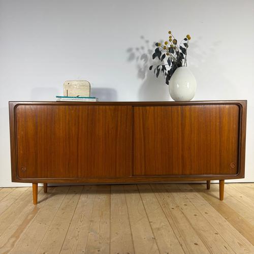 Mid-Century Modern Teak Sideboard with Sliding Doors, 1960s For Sale - Image 16 of 16