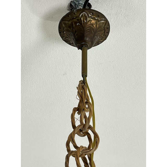 Mid-Century Italian Twine and Rattan Pendant Light, 1960s For Sale - Image 11 of 12