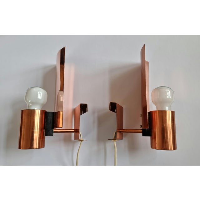 Mid-Century Copper Wall Lamps, Denmark, 1968, Set of 2 For Sale - Image 14 of 18