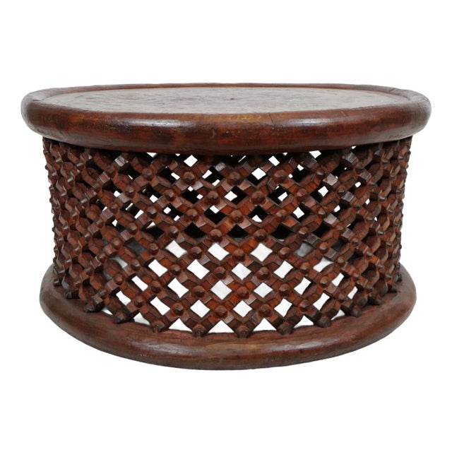 Vintage Bamileke Stool / Coffee Table For Sale