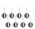 Monochrome Stripe 8-Piece Glass Ball / Bauble Ornament Set, 3.25" For Sale