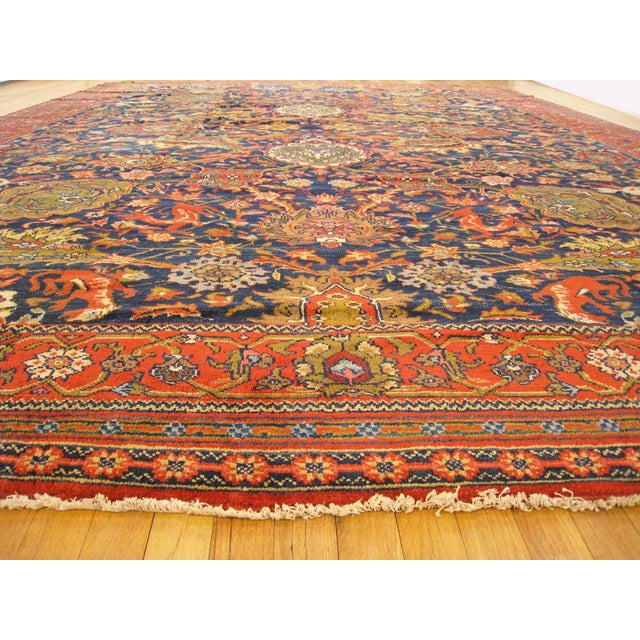 Antique Ferahan Oriental Rug, in Room size, with Palmettes For Sale - Image 4 of 12