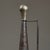 1980s Vintage Postmodernist Minimalist Metal Horn Shaped Sculpture on Custom Stand For Sale - Image 5 of 8