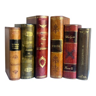 Vintage Italian Leather Bookends-Set of 2 For Sale