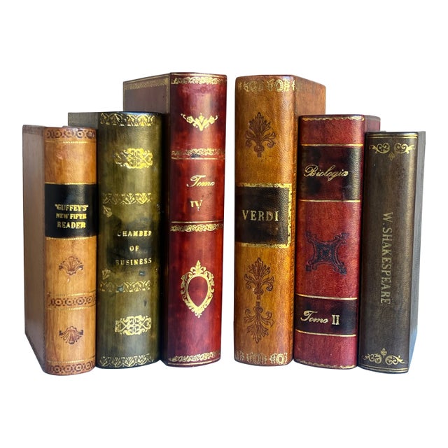 Vintage Italian Leather Bookends-Set of 2 For Sale