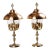 Brass 4-Lights Table Lamps With Brass Shades - a Pair For Sale