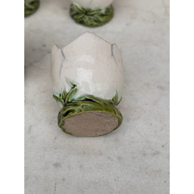 Set of 4 Austrian Majolica Egg Cup Circa 1890 For Sale - Image 4 of 8