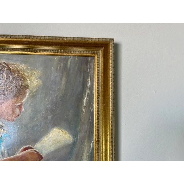 Abstract Marie Linnell Oil Portrait Painting of a Child For Sale - Image 3 of 9