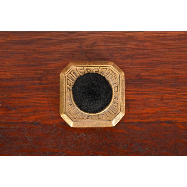 Bronze Tiffany Studios New York Zodiac Bronze Doré Pen Brush For Sale - Image 8 of 11