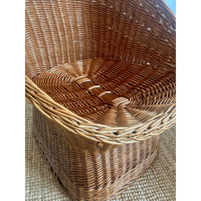 Mid-Century Sculptural French Wicker Barrel Armchairs, 1960s, Set of 2 For Sale - Image 11 of 18