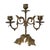 Victorian Art Nouveau Gilt Metal Three Light Candelabrum With Leaf and Vine Base 8.5" For Sale - Image 3 of 12