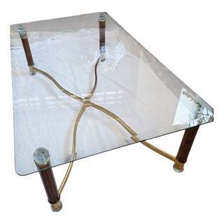 Vintage Glass Coffee Table, 1980s For Sale