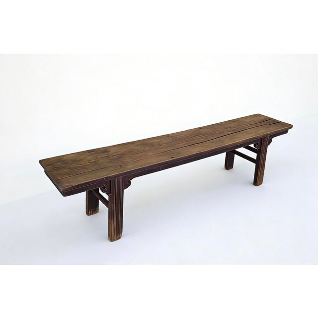 Made of solid elm wood, the color and wood of this rustic vintage bench is exact the same as it was found. It will be a...