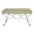 Iron Double Loop Bench, Green Linen For Sale