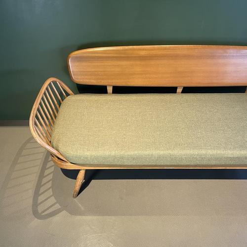 Textile Vintage Blonde and Green Sofa by Lucian Ercolani for Ercol, 1960s For Sale - Image 7 of 13