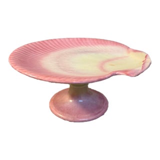 Antique 1891 Wedgwood Pink Majolica Nautilus Shell Cake Stand For Sale