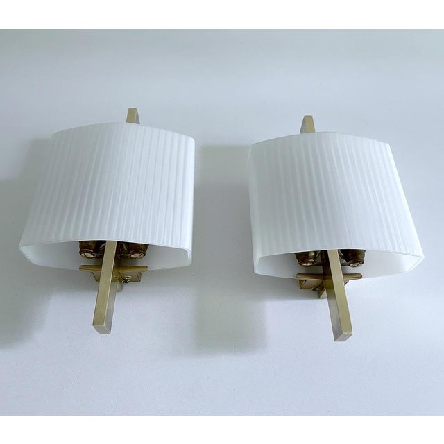 Gold Vintage Space Age Brass Sconces from Hillebrand Lighting, 1960s, Set of 2 For Sale - Image 8 of 18