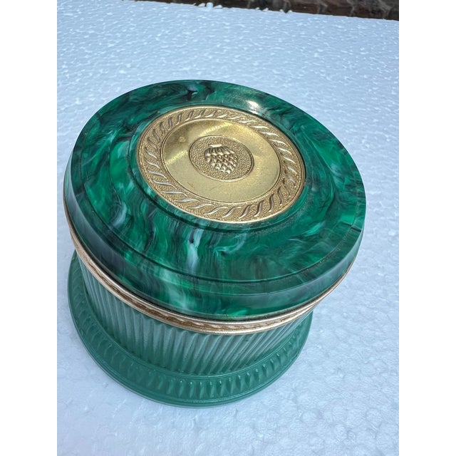 1970s Vintage Faux Malachite Box For Sale - Image 5 of 5