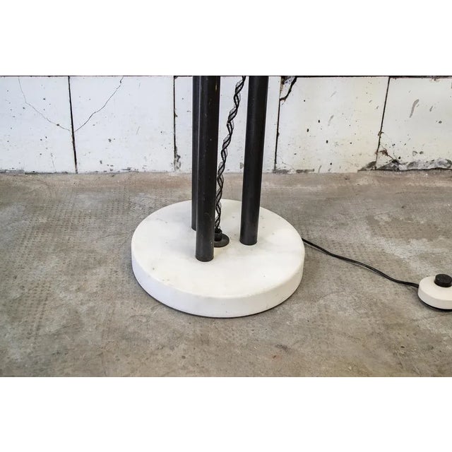 Italian Floor Lamp in Glass, Iron and Marble, 1970s For Sale - Image 6 of 8