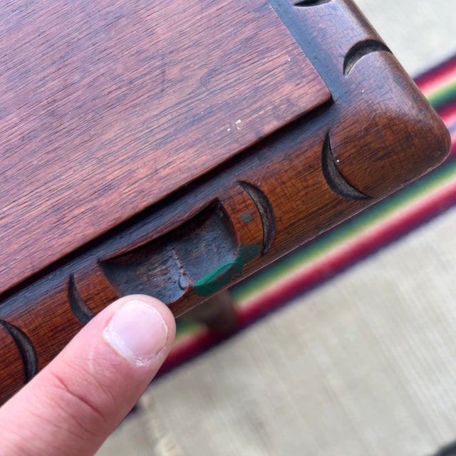 1920s Antique Walnut William and Mary Style Turned Leg Small Sized Side Table, Circa 1920's For Sale - Image 5 of 12