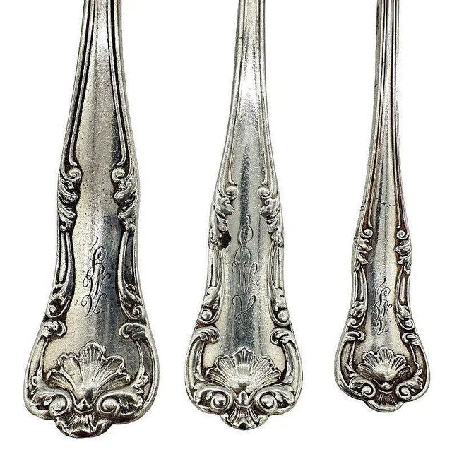 Early 1900s Edwardian "Regent" 16 Piece Fork/Knife Silver Plate Silverware Set by Gorham For Sale - Image 10 of 12