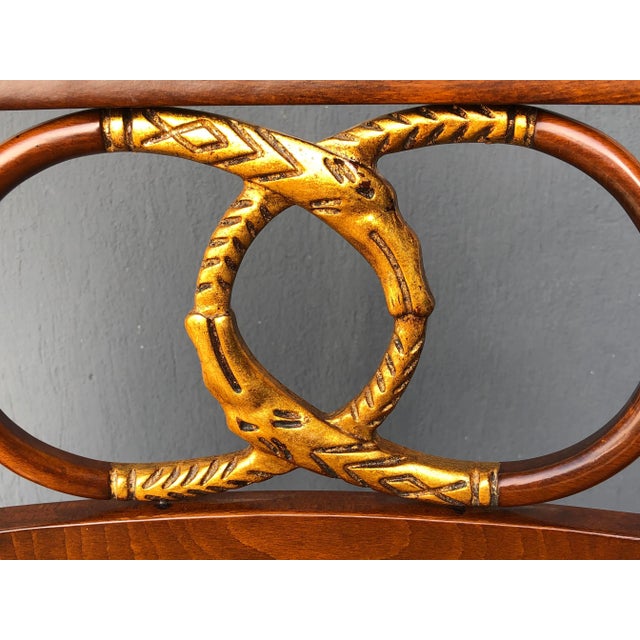Wood Late 20th Century Carved Snakes and Yellow Upholstery Chairs - Set of 4 For Sale - Image 7 of 9
