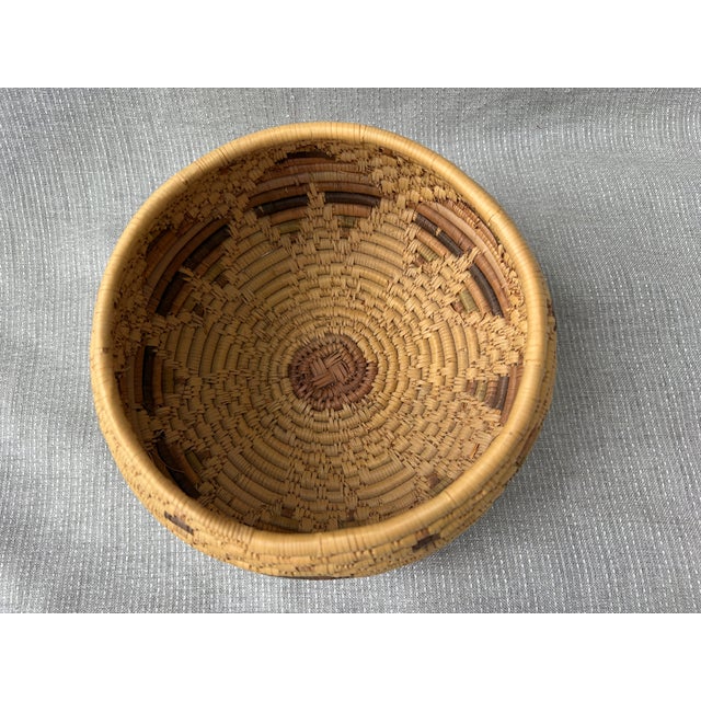 Small Vintage Hand Woven Coil Basket For Sale In New York - Image 6 of 10