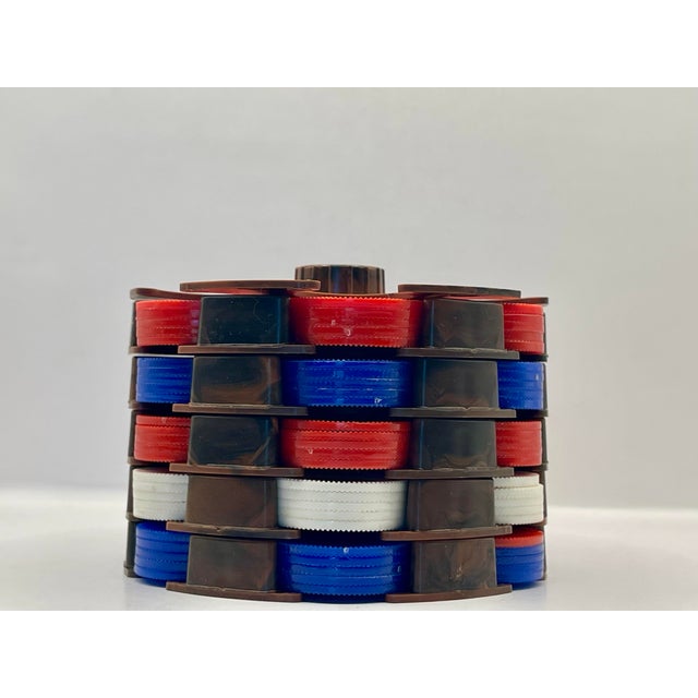 Brown Mid 20th Century Rotating Poker Chip Holder For Sale - Image 8 of 8