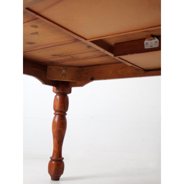 Vintage American Traditional Revival Dining Table With Drawers For Sale - Image 14 of 18