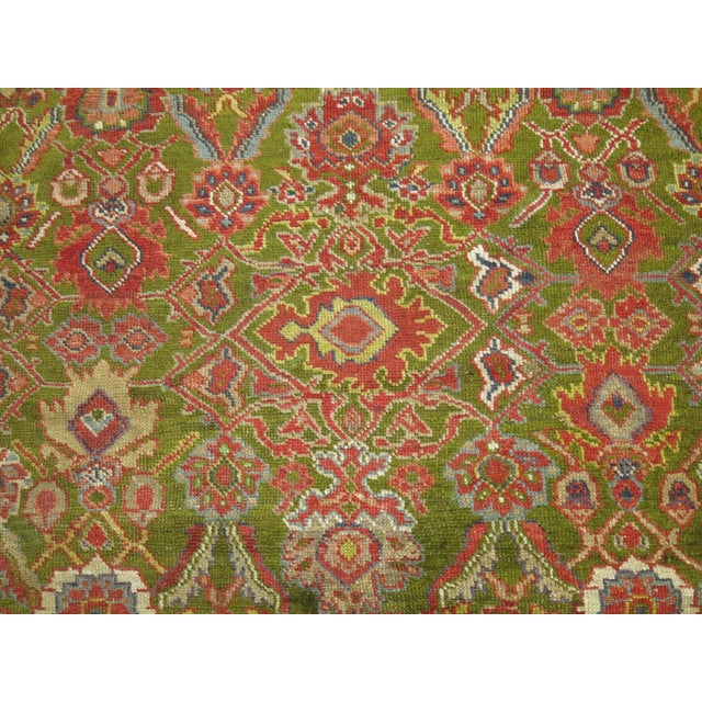 Green Antique Sultanabad Rug - 10' x 14'2" For Sale - Image 4 of 9