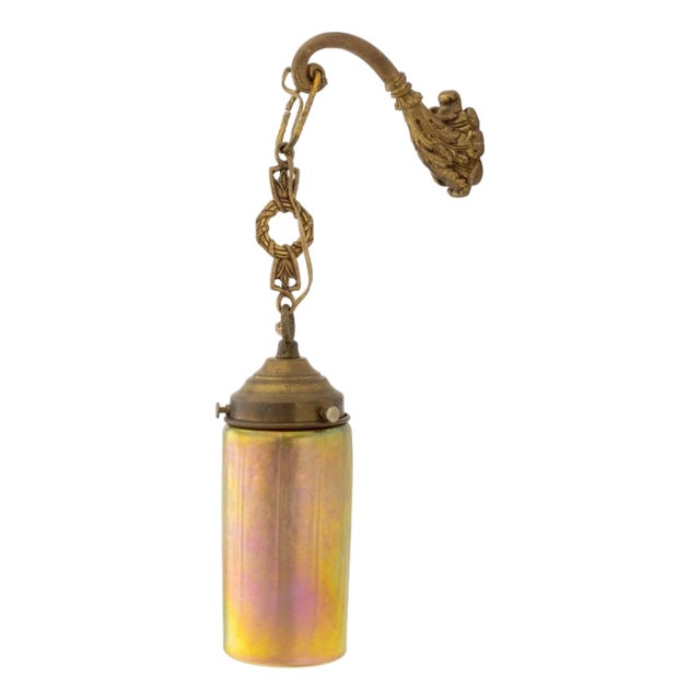 Empire Style Gilt Metal Hanging Wall Light For Sale