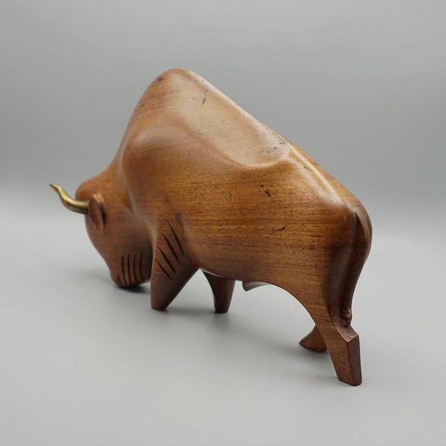 1930s Carved Bison by Laszlo Hoenig, 1930s For Sale - Image 5 of 9